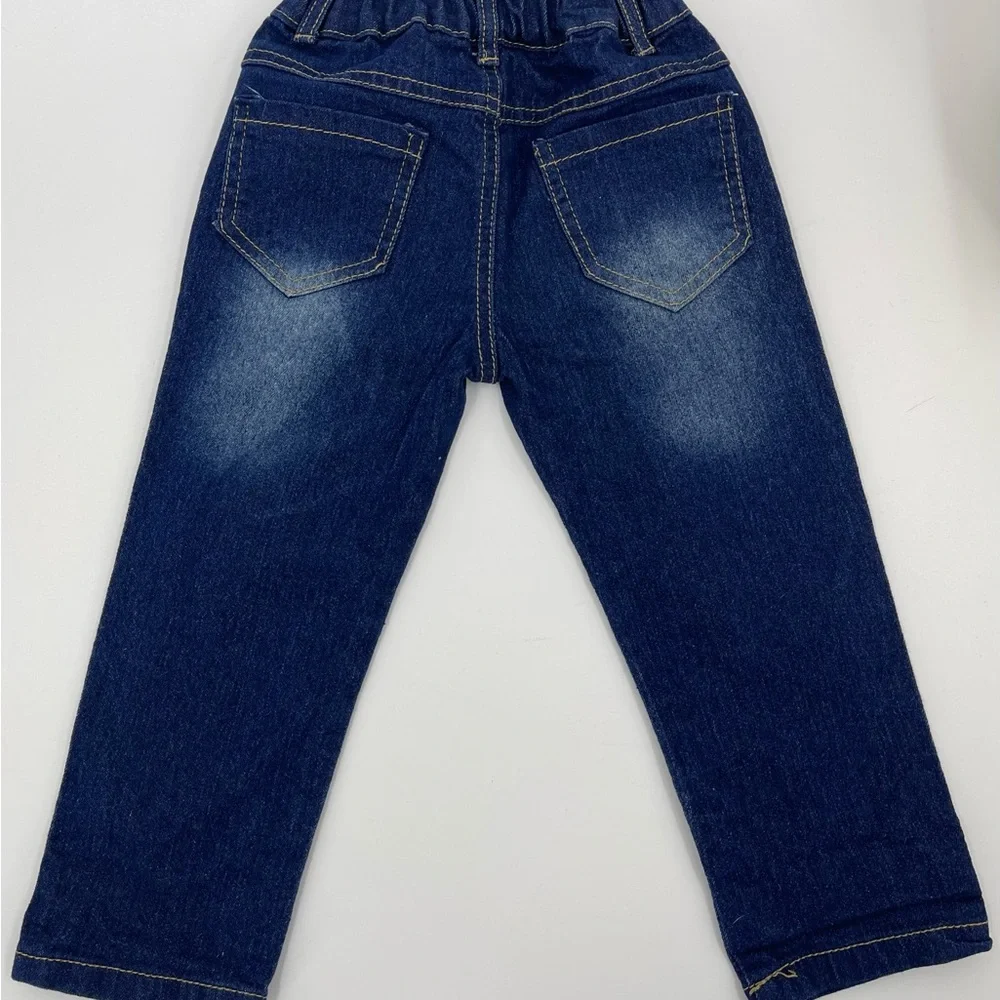 Toddler Rolling Stones‎ Jeans Unisex Size Small S Dark Wash Elastic Waist